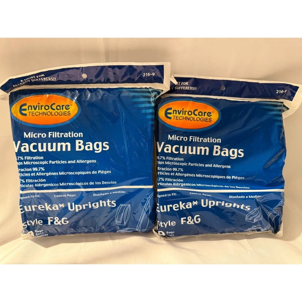 2 Packs EnviroCare Eureka F&G Vacuum Bags 9 Pack Each Type F&G Replacement Bags